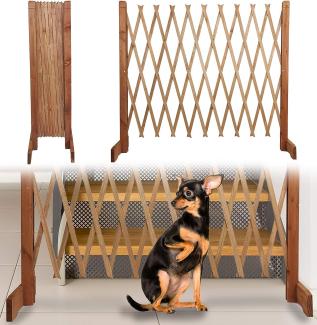 Treppenschutzgitter für Hunde - Absperrgitter - Türschutzgitter - Hundeschutzgitter - Hundebarrieren - verstellbar Trennwand - ohne Bohren - 30-117cm breit - aus Holz