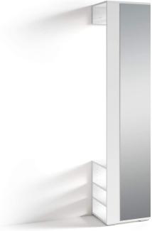 HOMEXPERTS Flurgarderobe BENNO / Garderobe weiß mit Spiegel / Spiegelschrank für den Flur mit Kleiderstange und Ablage / 40 x 184 x 35 cm (BxHxT)