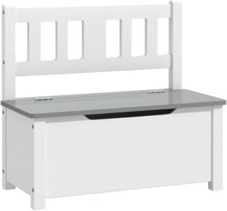 Kinderbank mit Stauraum Weiß und Grau 60x30x55 cm MDF