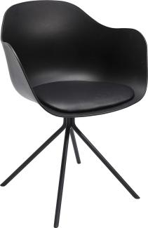 Kare Design Armlehnstuhl Bel Air, schwarz, Büro, Esszimmerstuhl, Rücken- und Armlehne, Sitzpolster, 47cm Sitzhöhe