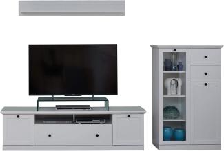 trendteam smart living Wohnzimmer 3-teilige Set Kombination Baxter, 273 x 180 x 41 cm in Weiß mit viel Stauraum und Ablagefläche