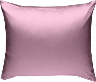Bettwaesche-mit-Stil Mako-Satin / Baumwollsatin Bettwäsche uni / einfarbig rosa Kissenbezug 40x40 cm