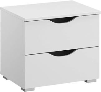 Rauch Möbel Alvara Nachttisch - Paar, 2 Nachttische mit jeweils 2 Schubladen in Weiß Maße pro Nachttisch BxHxT 47 x 43 x 42 cm