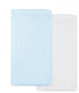 DuDu N Girlie für Kinderbett, Baumwolle Jersey Spannbettlaken Blatt, weiß/blau, 2 Stück