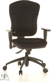 Topstar Wellpoint 30 SY, ergonomischer Bürostuhl, Schreibtischstuhl, Muldensitz, inkl. Armlehnen, Bezug schwarz
