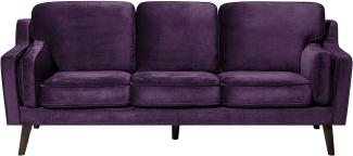 3-Sitzer Sofa Samtstoff violett LOKKA