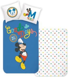 Disney Bettwäsche Mickey Mouse Good Days | 135x200 cm + 80x80 cm
