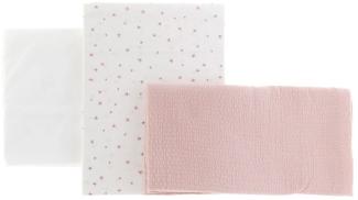 Cambrass - 3-teiliges Bettwäsche-Set, Bettlaken und Kissenbezug, 100% Baumwolle, Magie Rosa, 100 x 165 x 1 cm