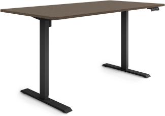 ESMART Germany ETX-121BE 160x80cm Ebenholz Dekor Ergonomischer Steh-Sitz-Schreibtisch Stufenlos elektrisch höhenverstellbar 73,5-123,5cm 3xMemory Aktivitätserinnerung Soft-Start/Stopp Schnelle Montage