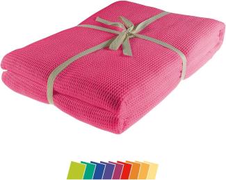 Kneer la Diva Pique Decke Qualität 91 Farbe pink Größe 150x210 cm Kuscheldecke