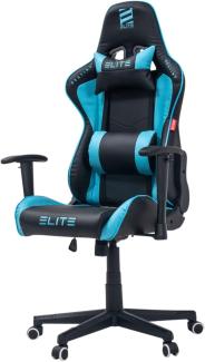ELITE Gaming Stuhl MG200 Destiny - Ergonomischer Bürostuhl - Schreibtischstuhl - Chefsessel - Sessel - Racing Gaming-Stuhl - Gamingstuhl - Drehstuhl - Chair - Kunstleder Sportsitz (Schwarz/Blau)