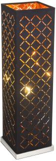 GLOBO Tischlampe Wohnzimmer Tischleuchte schwarz gold eckig modern Deko 15229T2