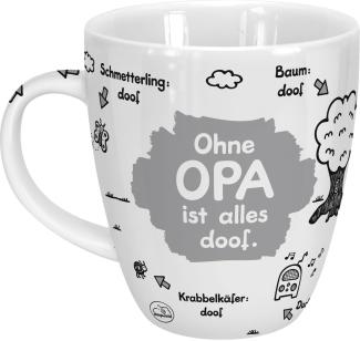 Sheepworld 45136 Tasse mit Spruch Ohne Opa ist alles doof, Porzellan, Geschenk Opa, 45 cl