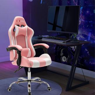 ALEAVIC Gaming Stuhl Ergonomischer Bürostuhl mit Hoher Rückenlehne Computer Stuhl Racing Stuhl Drehen und neigen. (Pink)