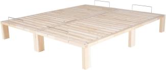 Gigapur Massives Holzbett G56 inkl. Lattenrost und Matratzenbügeln, Liegefläche 200x200cm Best. aus 2 x 100 cm (11401)