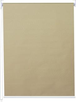 Rollo HWC-D52, Fensterrollo Seitenzugrollo Jalousie, 70x160cm Sonnenschutz Verdunkelung blickdicht ~ beige