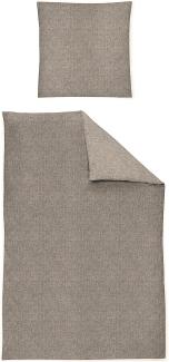 Irisette Flausch-Cotton Bettwäsche Set Mink 8835 silber 135 x 200 cm + 1 x Kissenbezug 80 x 80 cm