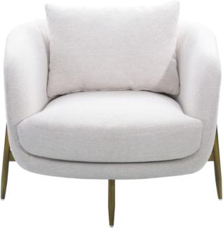 Casa Padrino Luxus Sessel Weiß / Antik Bronze 85,5 x 77 x H. 67 cm - Wohnzimmer Sessel - Hotel Sessel - Wohnzimmer Möbel - Hotel Möbel - Luxus Möbel - Luxus Einrichtung