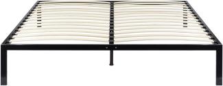 i-flair Metallrahmenbett 180x200 cm i-Base, minimalistisches Bettgestell auf Füßen mit Lattenrost und Stauraum