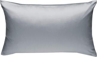 Bettwaesche-mit-Stil Mako-Satin / Baumwollsatin Bettwäsche uni / einfarbig grau Kissenbezug 60x80 cm