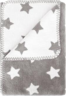 kids&me® warme Babydecke - graue Decken für Babys 100% Bio-Baumwolle - kuschelige Baumwolldecke (KBA) 75x100cm - Baby-Wolldecke für Jungs und Mädchen Made in Germany