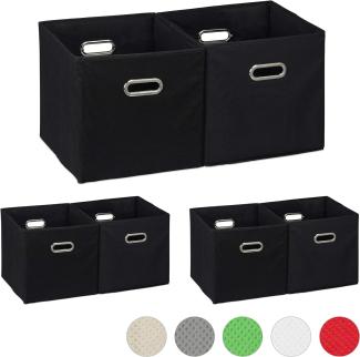 6 x Aufbewahrungsbox Stoff schwarz 10031290