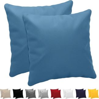 Dreamzie Kissenbezug 80x80 (Set mit 2) - 100% Jersey Baumwolle 150 g/qm Kissenbezüge -Blau - Für Kissen 80 x 80 cm - Kissenhülle - Kissenbezug - Resistent und Hypoallergen