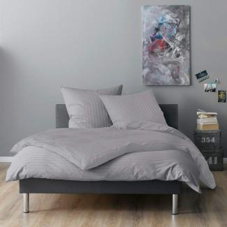 Lorena Mako-Satin Bettwäsche Verona | Bettbezug einzeln 135x200 cm | silber