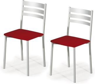 ASTIMESA SCRCRO kuechenstuhl, Metall Kunstleder Aluminium, rot, Altura de asiento 45 cms