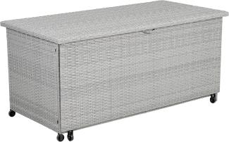 greemotion Polyrattan Ausziehbare Kissenbox, ca. 142 x 68 x 72/133 cm, Grau/braun