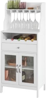 Weinschrank mit 1 Schublade und 2 Türen MDF Weiß FSB24-W