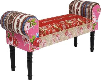 Kare Design Bank Wing Patchwork, Rot/Rosa, 54x100x30cm