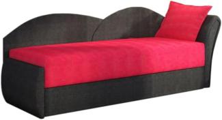 Ausziehbares Sofa RICCARDO, 200x80x75, rot + schwarz (alova46/alova04), recht