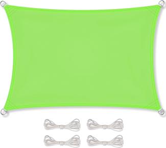 CelinaSun Sonnensegel inkl Befestigungsseile Premium PES Polyester wasserabweisend imprägniert Rechteck 2 x 3 m grün