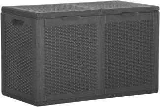 Garten-Aufbewahrungsbox 180 L Schwarz PP Rattan