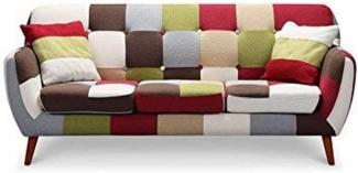 Menzzo Bombay 3-Sitzer Sofas, Stoff, Mehrfarbig, L177x P80 x H79 cm