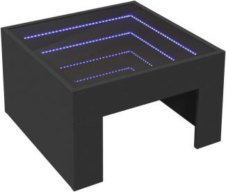 Couchtisch mit Infinity-LED Schwarz 50x50x30 cm 847603