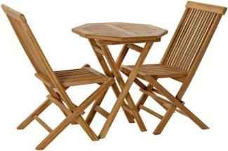 DKD Home Decor Tisch-Set mit 2 Stühlen DKD Home Decor Garten Teakholz (3 pcs)