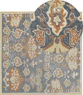 Teppich Wolle mehrfarbig 200 x 200 cm Kurzflor UMURLU