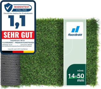 Floordirekt Premium Kunstrasen - Rasenteppich - Rollrasen - Kunststoffrasen - Garten-Rasen - Rasen für Balkon, Terrasse & Garten (Vita (Höhe: 40mm) 100x600 cm