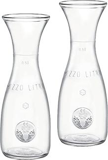 Glas Karaffe Misura 0,5L mit CE Eichring - 2 Stück -