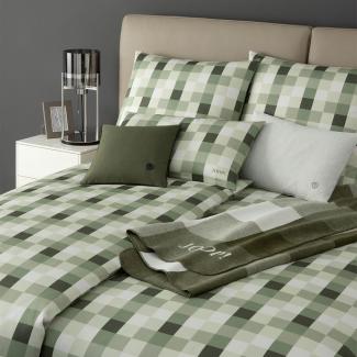 JOOP Mako-Satin Bettwäsche Mesh sage | 155x220 cm + 40x80 cm