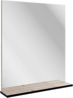 Fackelmann TE-A Spiegel 60 cm mit Ablage, Braun hell