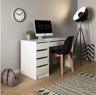 Stylefy Lilu Schreibtisch Weiß, 75 x 55 x 12 cm