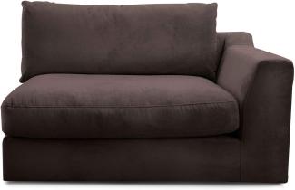 CAVADORE Sofa-Modul "Fiona"mit Armteil rechts / individuell kombinierbar als Ecksofa, Big Sofa oder Wohnlandschaft / 138 x 90 x 112 / Webstoff dunkelbraun