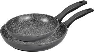 Stoneline 6937 Pan Set of 2 Frying Diameter 24/28 cm Suitable for induction hob Fixed handle Anthracite