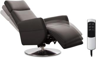 Cavadore TV-Sessel Cobra mit 2 E-Motoren / Elektrischer Fernsehsessel mit Fernbedienung / Relaxfunktion, Liegefunktion / Ergonomie L / Belastbar bis 130 kg / 71 x 112 x 82 / Echtleder Mokka