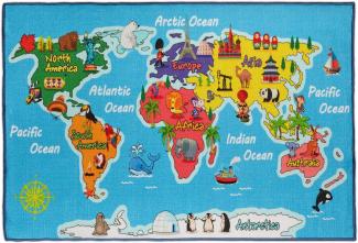 Kinderteppich Weltkarte 150x100 cm 10032678