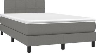 Boxspringbett mit Matratze & LED Stoff Dunkelgrau 120 x 200 cm, Härtegrad: H2 [3133142]