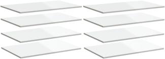 Bücherregal-Bretter 8 Stk. Hochglanz-Weiß 80x50x1,5 cm